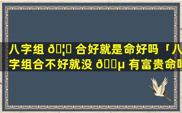 八字组 🦅 合好就是命好吗「八字组合不好就没 🌵 有富贵命吗」